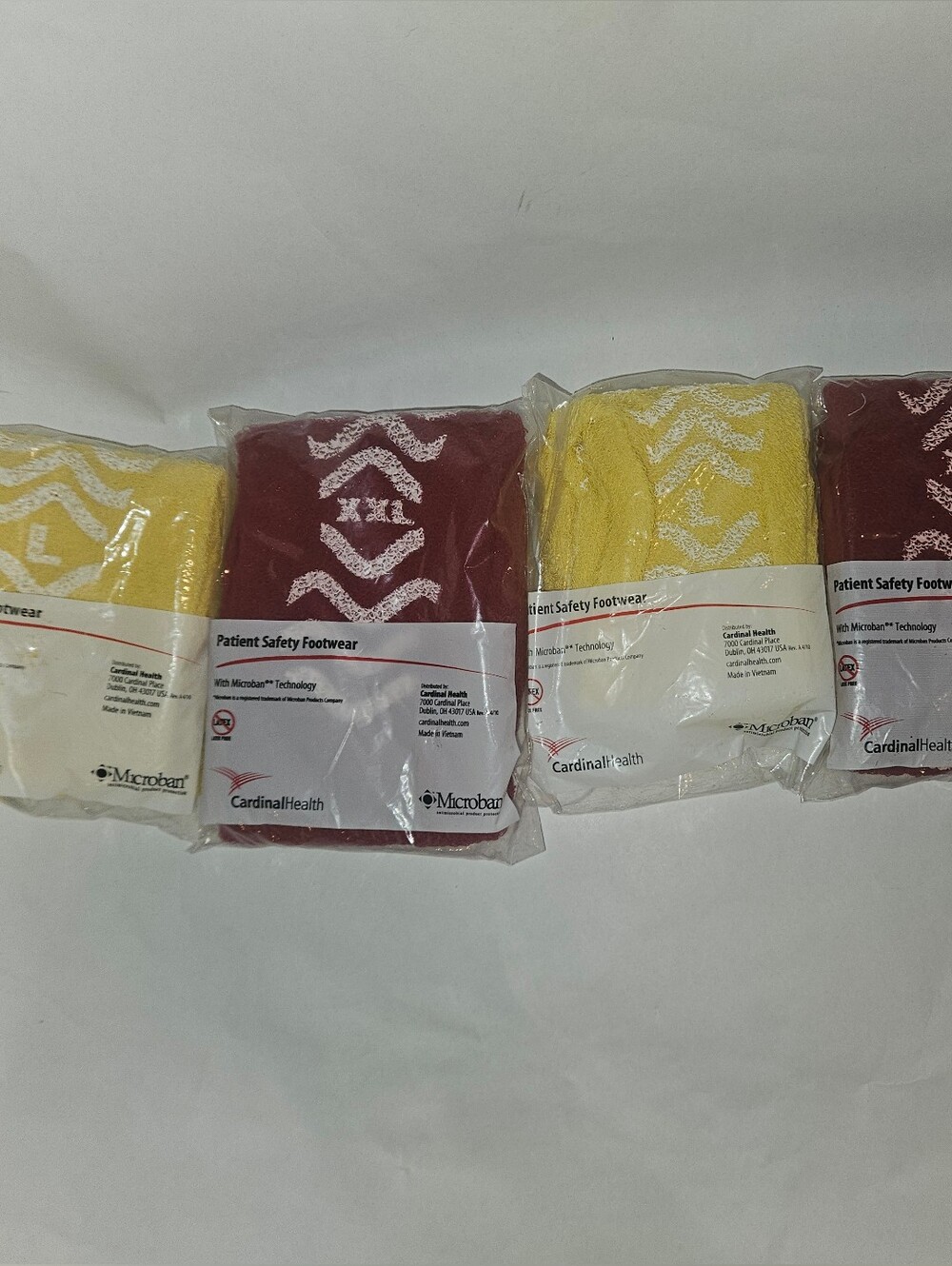 5 Pack of Patient Safety Socks 2 Yellow L And 3 Red XXL